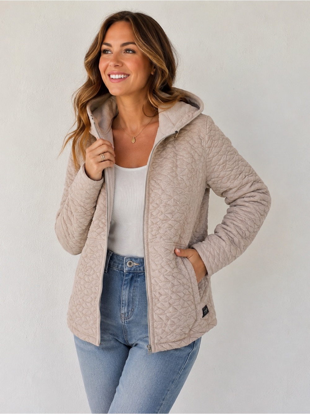 Calvin Klein Cream Teddy Jacket L